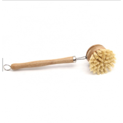 Kitchen cleaning sisal bamboo long handle  brush